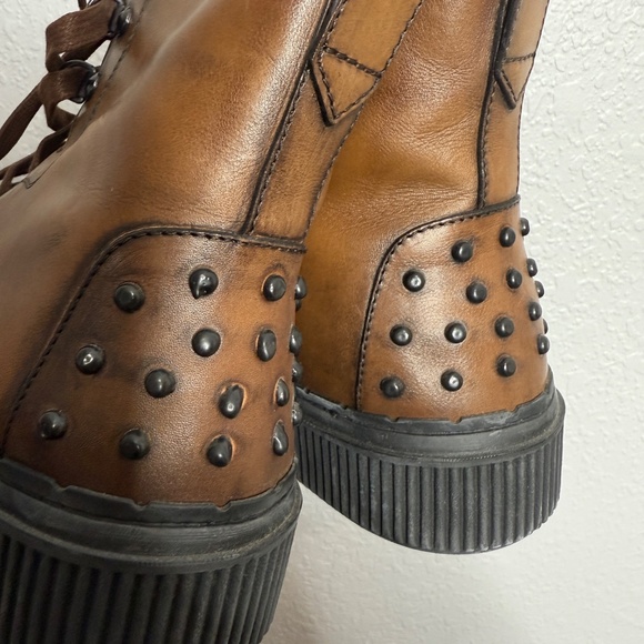 Tod's Italy Men's Stivaletto Brown Calfskin Leather Studded Ankle Boot -cp - Picture 13 of 15